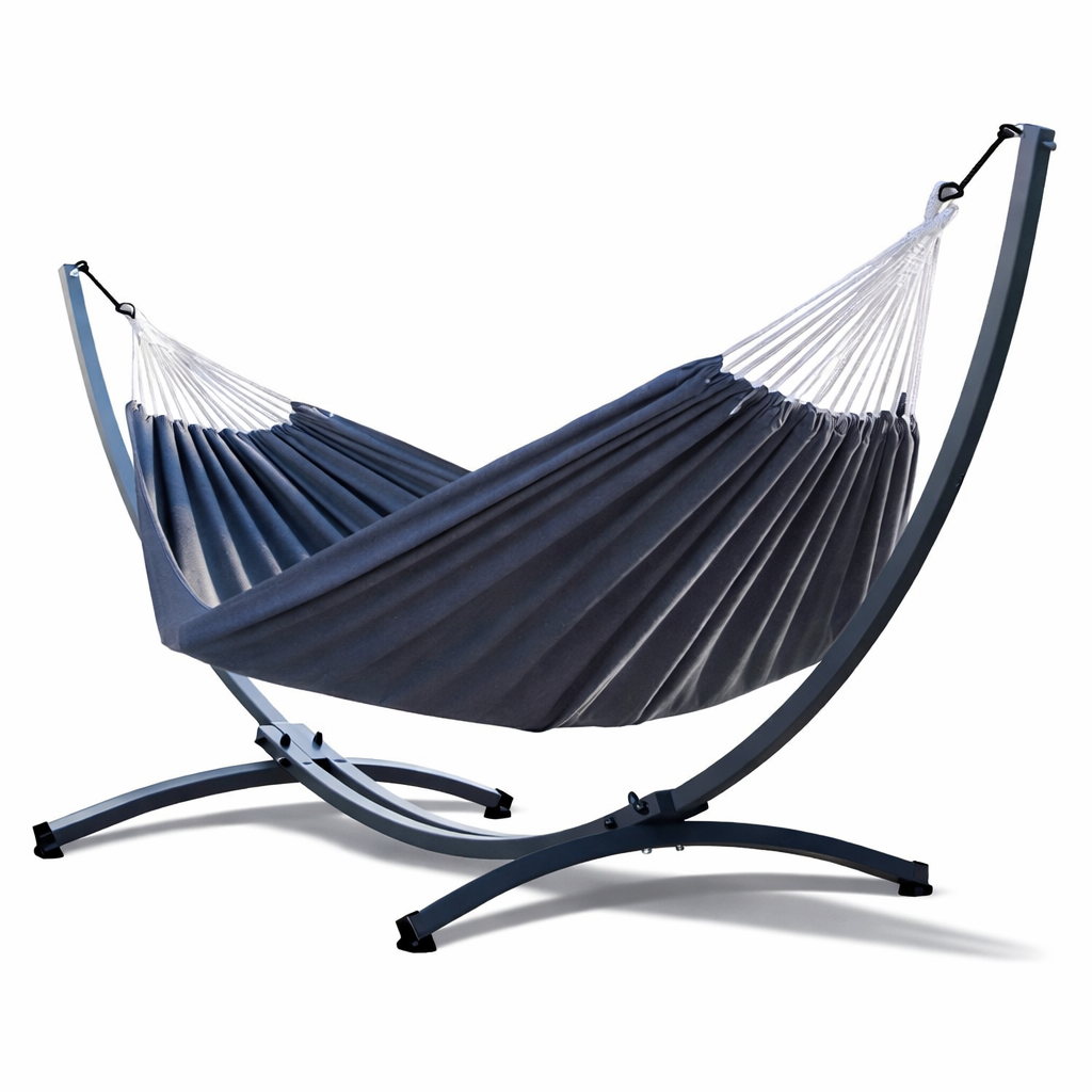 Hamac sur Pied Aurora | Support Métallique, Toile Résistante 220 kg | HAMACJARDIN