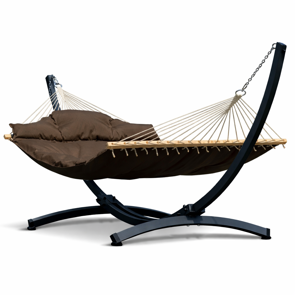 Hamac sur Pied Double Matelassé Liora | Confort Extrême, Structure Solide | HAMACJARDIN