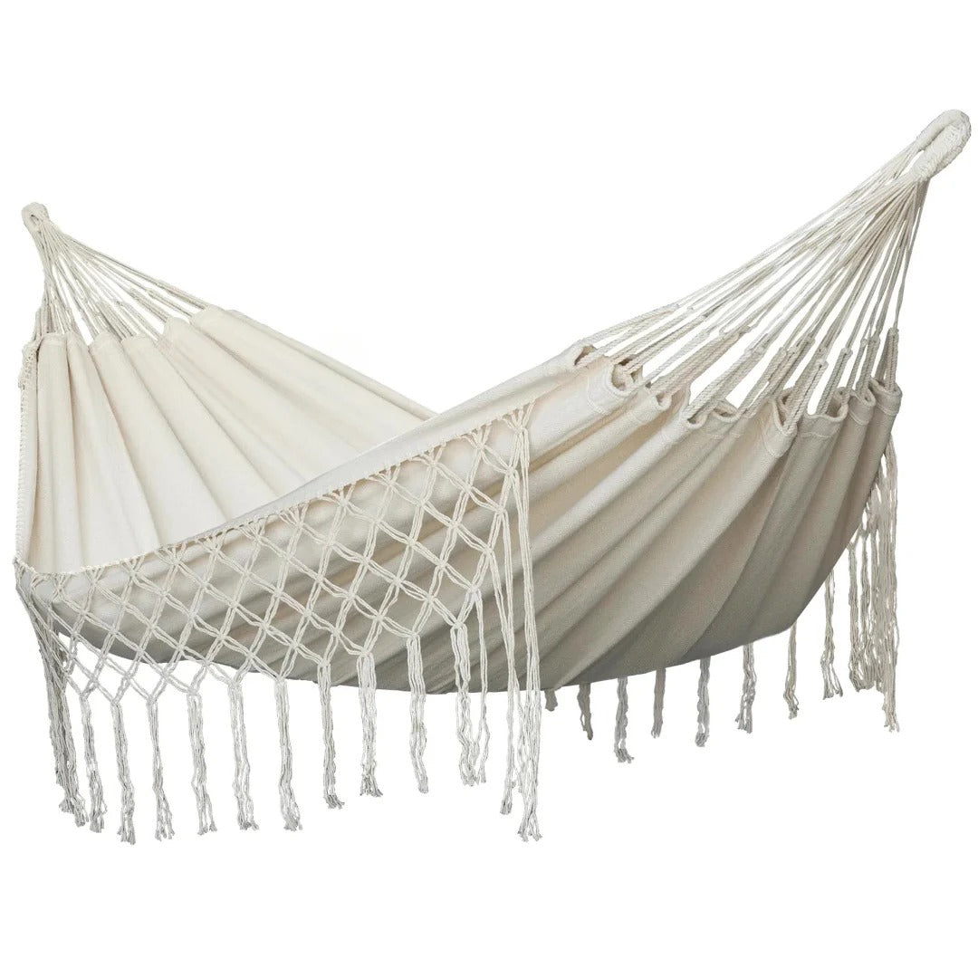 Hamac Macramé 2 Personnes Valencia | Design Bohème, Coton Artisanal | HAMACJARDIN