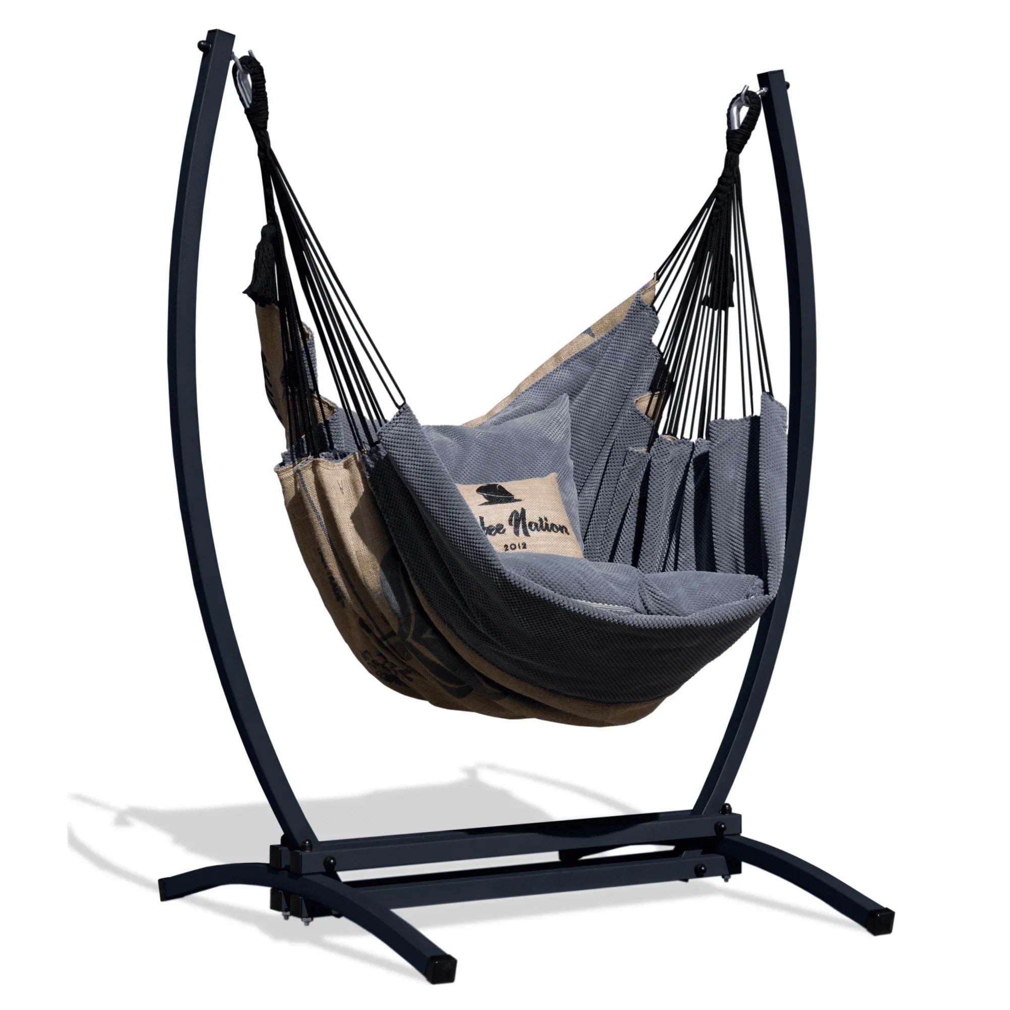 Fauteuil Suspendu Jute avec Support Solven | Naturel, Écologique, Complet | HAMACJARDIN